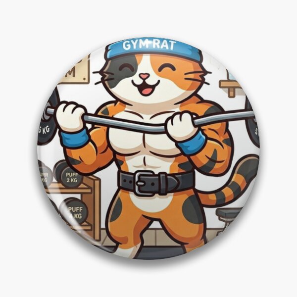 Item preview, Meow Gains Gym Cute Cat Weightlifting Funny Fitness designed and sold by JeevanStickers.