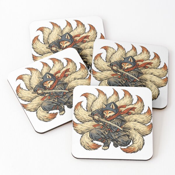 Item preview, Nine-Tailed Fox Ninja – Kitsune Shinobi Japanese Fantasy Art designed and sold by JPAN NEO EDO.