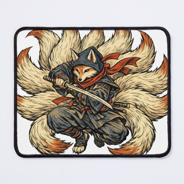 Item preview, Nine-Tailed Fox Ninja – Kitsune Shinobi Japanese Fantasy Art designed and sold by JPAN NEO EDO.