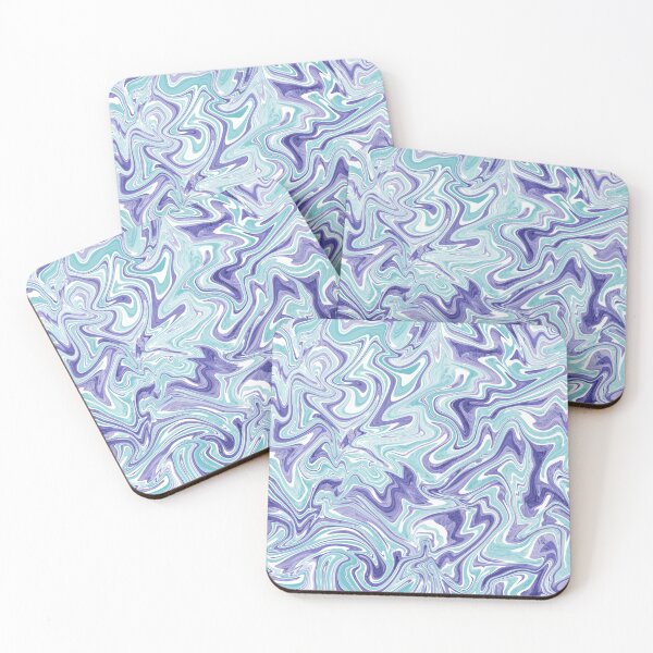 Item preview, Periwinkle and pale blue fluid art, Mauve and icy blue pastel colors designed and sold by NadiaChevrel.