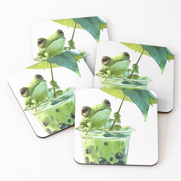 Item preview, Matcha Boba Frog designed and sold by IllumeInk.