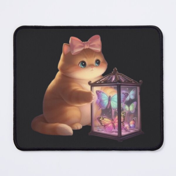 Item preview, Gentle Cat Keeper of Butterflies designed and sold by Luna's World - Moody Vibes Studio.