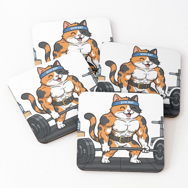 Item preview, Buff Cat Deadlift Heavy Weightlifting Fitness designed and sold by JeevanStickers.