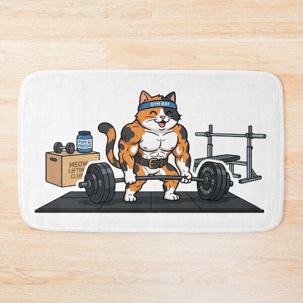Item preview, Buff Cat Deadlift Heavy Weightlifting Fitness designed and sold by JeevanStickers.