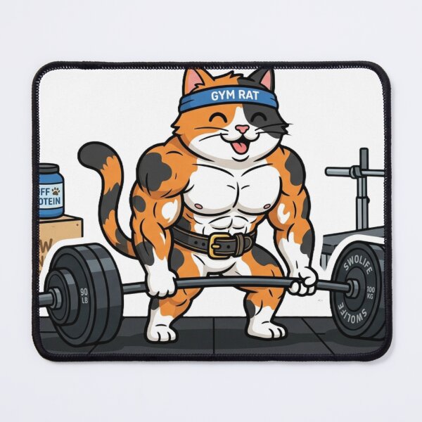 Item preview, Buff Cat Deadlift Heavy Weightlifting Fitness designed and sold by JeevanStickers.