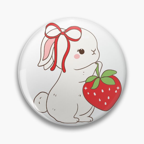 Item preview, Strawberry Bunny With Red Bow Sticker Pack designed and sold by AnimaliaStar.
