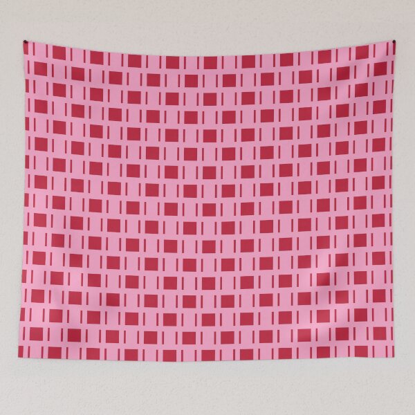 Item preview, Carnation pink & cardinal red geometric pattern designed and sold by Mint + Midnight.