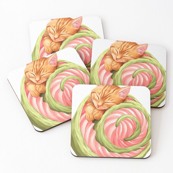 Item preview, Matcha Swiss Roll Neko designed and sold by IllumeInk.