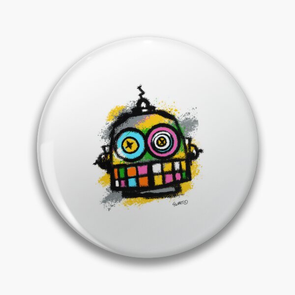 Item preview, Retro Robot No. 02 | Colourful Urban Folk Art Character by GWART designed and sold by GWARTGB.