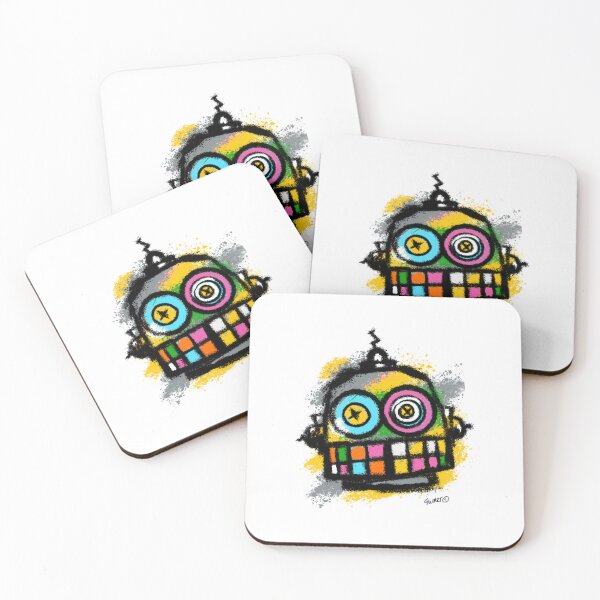 Item preview, Retro Robot No. 02 | Colourful Urban Folk Art Character by GWART designed and sold by GWARTGB.