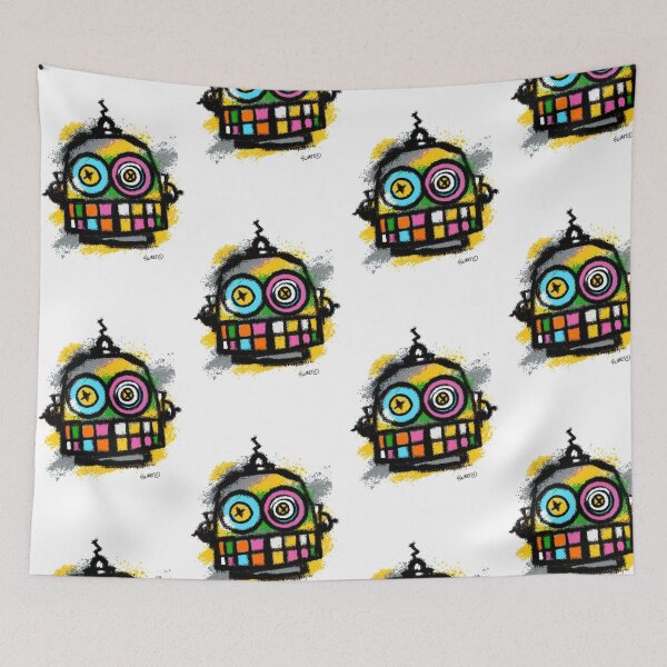 Item preview, Retro Robot No. 02 | Colourful Urban Folk Art Character by GWART designed and sold by GWARTGB.