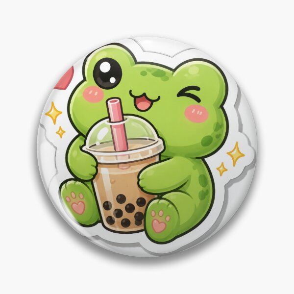 Item preview, Cute Kawaii Frog Bubble Tea Sticker designed and sold by PixelMood Stickers.