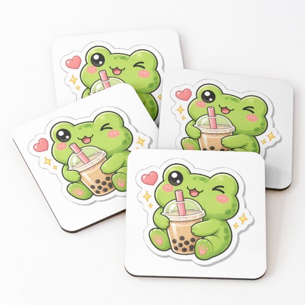 Item preview, Cute Kawaii Frog Bubble Tea Sticker designed and sold by PixelMood Stickers.