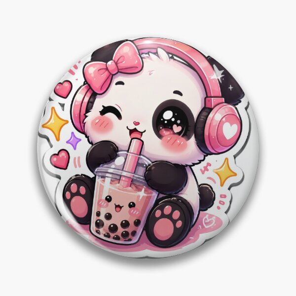 Item preview, Cute Kawaii Panda Bubble Tea Sticker designed and sold by PixelMood Stickers.