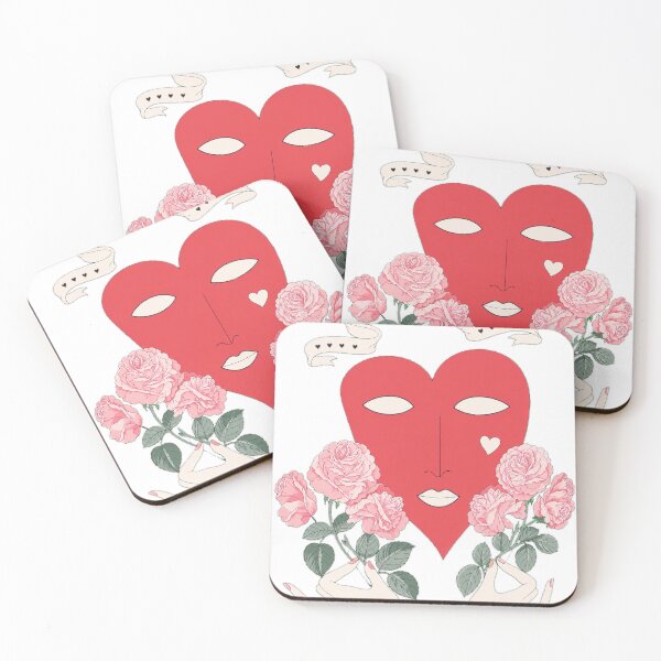 Item preview, Minimalist Heart Face with Roses & Vivetta Banner designed and sold by Atlant11.