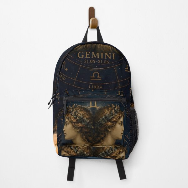 Item preview, Gemini Twin Faces Dark Celestial Classical Zodiac Art designed and sold by Zodiac Celestial Art.