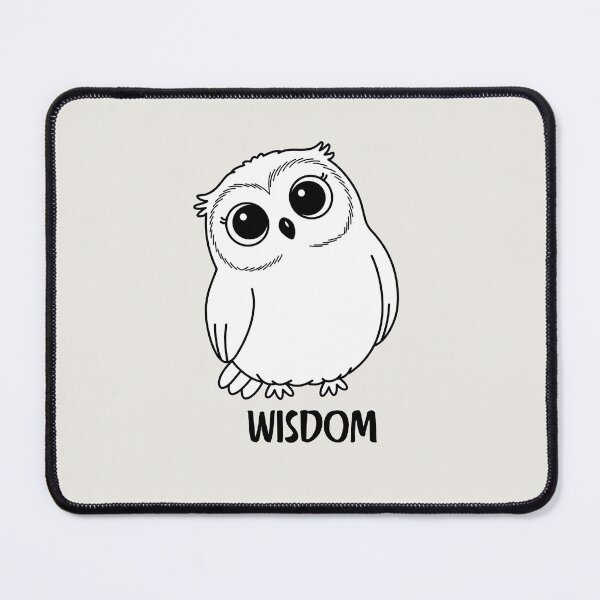 Item preview, Minimalist Wisdom Owl Fine Line Art Kawaii Design designed and sold by ShaderShirts.