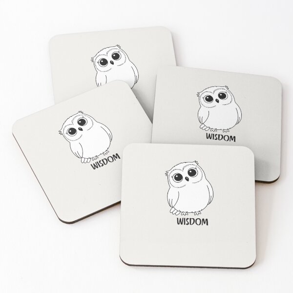 Item preview, Minimalist Wisdom Owl Fine Line Art Kawaii Design designed and sold by ShaderShirts.