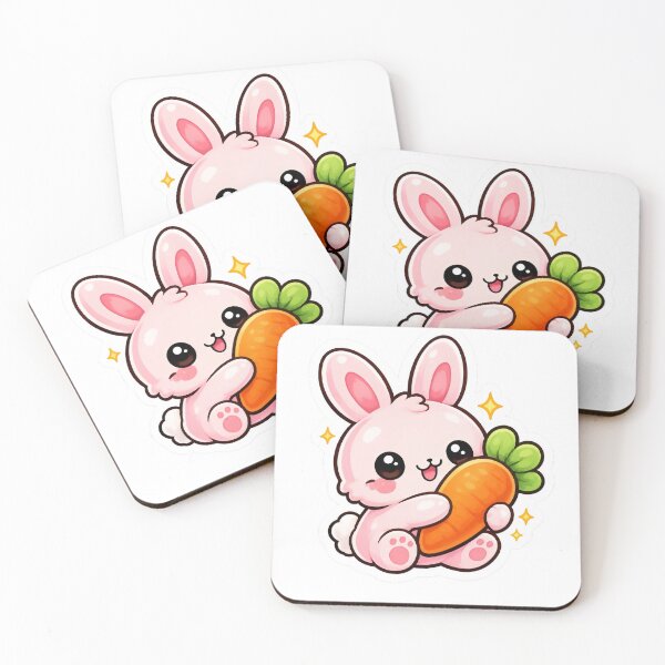 Item preview, Cute Kawaii Bunny Carrot Sticker designed and sold by PixelMood Stickers.