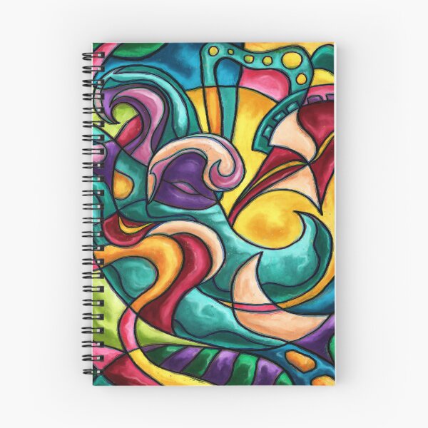 Item preview, Abstract circus elephant, bright colorful musican painting designed and sold by NadiaChevrel.