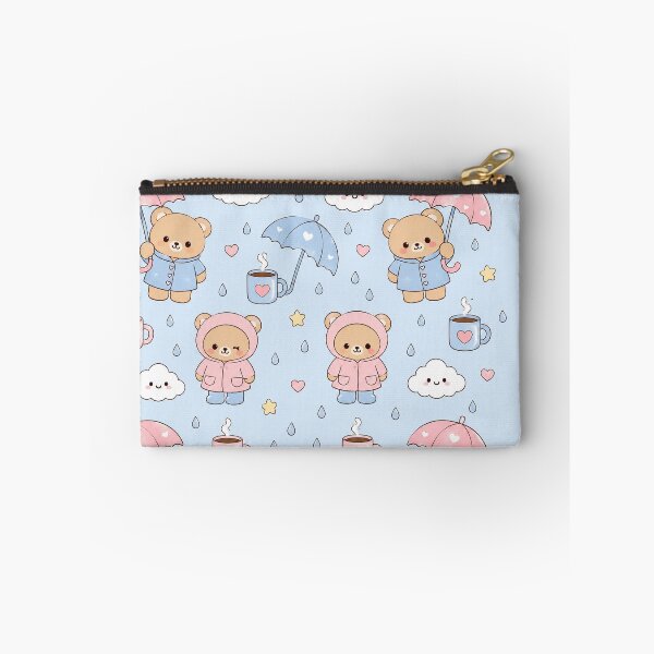 Item preview, Cute Teddy Bear Rainy Day Pattern Pastel Kawaii Cozy Aesthetic designed and sold by Soft Berry Studio.
