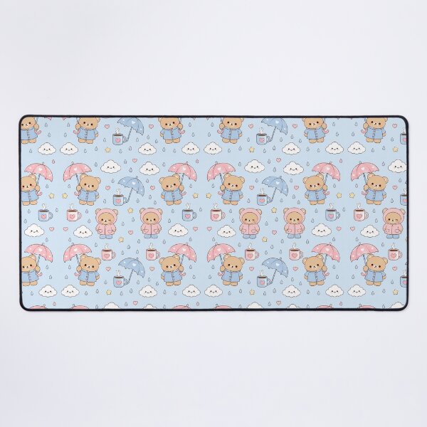 Item preview, Cute Teddy Bear Rainy Day Pattern Pastel Kawaii Cozy Aesthetic designed and sold by Soft Berry Studio.