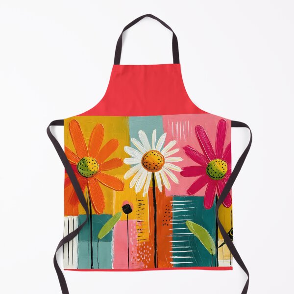 Item preview, Summer Blossoms in Color Harmony - Three Vibrant Flowers Dancing Through Bold Geometric Forms designed and sold by OlfactoART Studio.