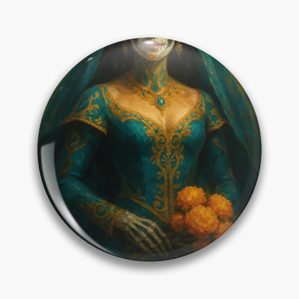 Item preview, Marigold Bride Catrina — Day of the Dead Art designed and sold by PixelBrujeria.