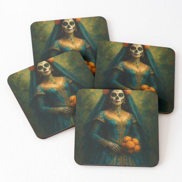 Item preview, Marigold Bride Catrina — Day of the Dead Art designed and sold by PixelBrujeria.