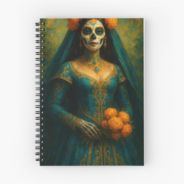 Item preview, Marigold Bride Catrina — Day of the Dead Art designed and sold by PixelBrujeria.