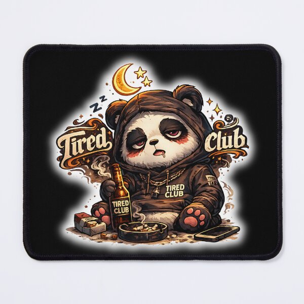 Item preview, Tired Club Panda Shirt – Sad Aesthetic Burnout Introvert Streetwear designed and sold by DesignTeamHub.