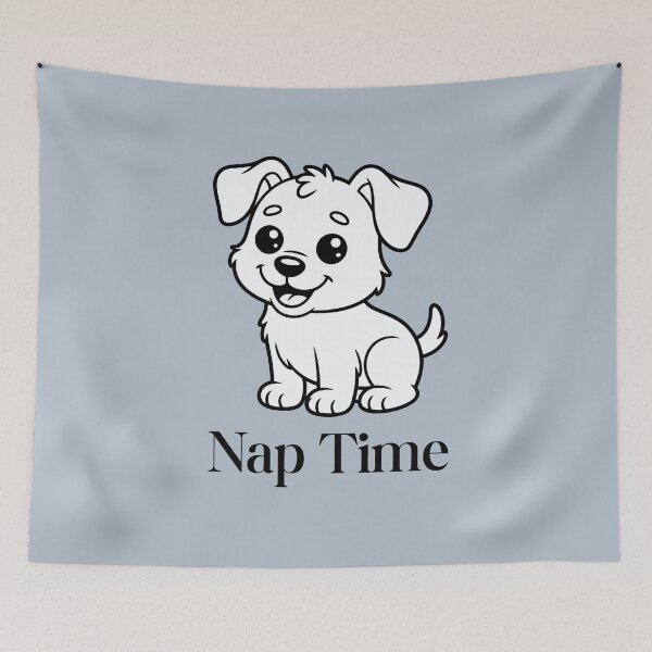 Item preview, Minimalist Nap Time Puppy Dog Kawaii Line Art Design designed and sold by ShaderShirts.