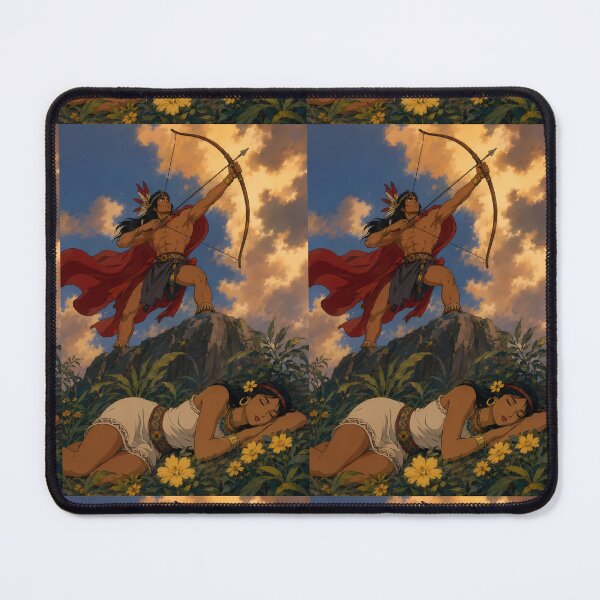 Item preview, Guardian of the Sleeping Maiden – Epic Tribal Fantasy Archer Art designed and sold by  Hollow Moon Studios..