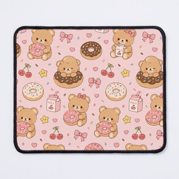 Item preview, Donut Teddy Bear Pattern Cute Pastel Dessert Kawaii Aesthetic designed and sold by Soft Berry Studio.
