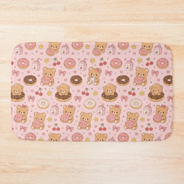 Item preview, Donut Teddy Bear Pattern Cute Pastel Dessert Kawaii Aesthetic designed and sold by Soft Berry Studio.