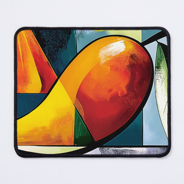 Item preview, Tropical Mango Radiance - Stylized Fruit and Leaf in Bold Geometry and Vibrant Contemporary Color designed and sold by OlfactoART Studio.