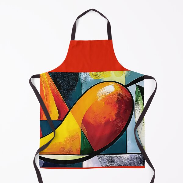 Item preview, Tropical Mango Radiance - Stylized Fruit and Leaf in Bold Geometry and Vibrant Contemporary Color designed and sold by OlfactoART Studio.