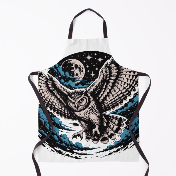 Item preview, Majestic Night Owl Under Moonlight Celestial Wildlife Art designed and sold by ArcticFoxStudio.