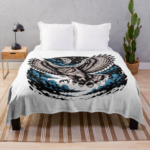 Item preview, Majestic Night Owl Under Moonlight Celestial Wildlife Art designed and sold by ArcticFoxStudio.