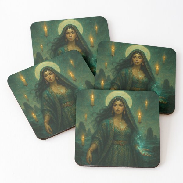 Item preview, Moon Priestess — Celestial Latina Goddess Art designed and sold by PixelBrujeria.