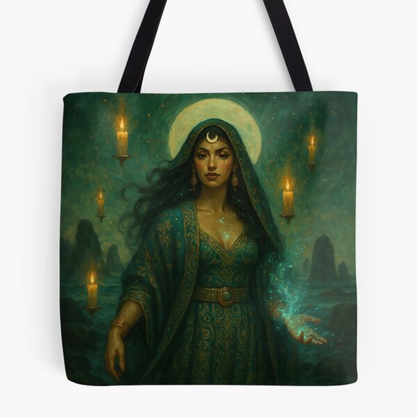 Item preview, Moon Priestess — Celestial Latina Goddess Art designed and sold by PixelBrujeria.