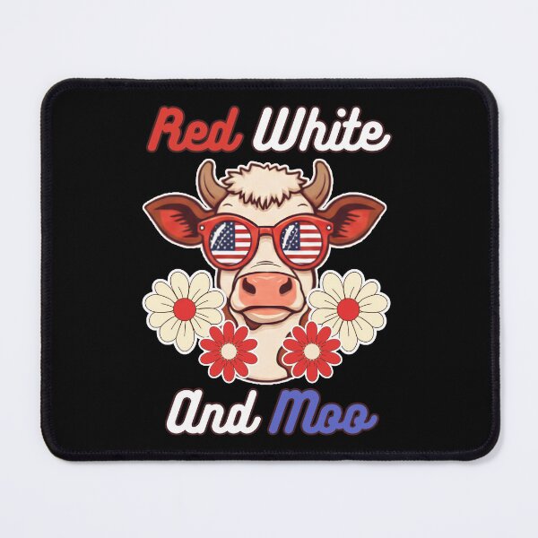 Item preview, Red White and Moo 4th of July designed and sold by tellia-kallisto.