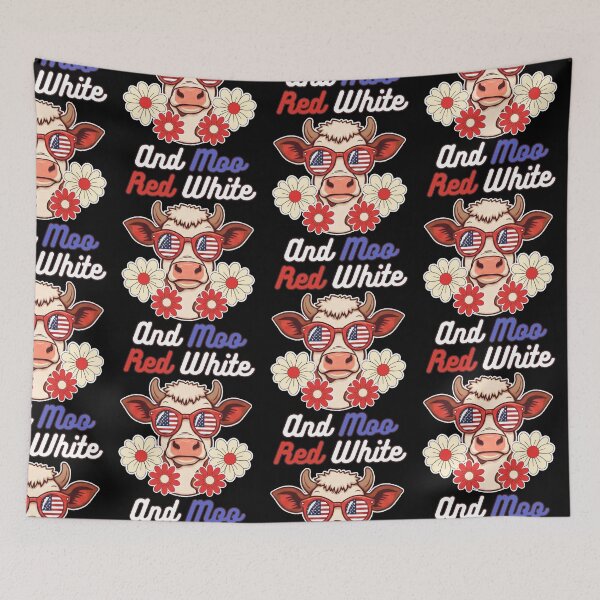 Item preview, Red White and Moo 4th of July designed and sold by tellia-kallisto.