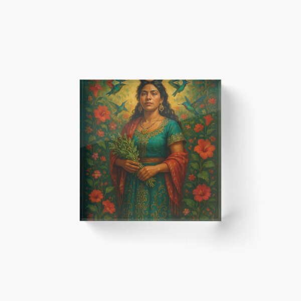 Item preview, Latina Curandera — Bruja Folk Healer Art designed and sold by PixelBrujeria.