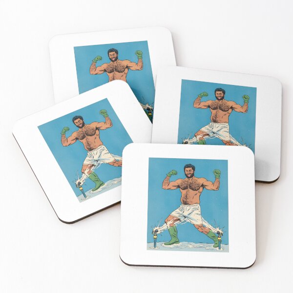 Item preview, Splashy Bear Flexing In The Sprinklers - Retro male Pin Up designed and sold by Neofly.Art.