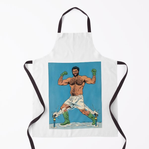 Item preview, Splashy Bear Flexing In The Sprinklers - Retro male Pin Up designed and sold by Neofly.Art.