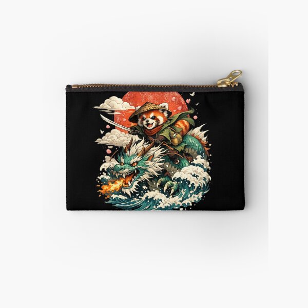Item preview, Red Panda Samurai Riding Dragon – Japanese Fantasy Warrior Art designed and sold by zenithviv.