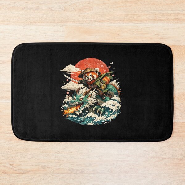 Item preview, Red Panda Samurai Riding Dragon – Japanese Fantasy Warrior Art designed and sold by zenithviv.