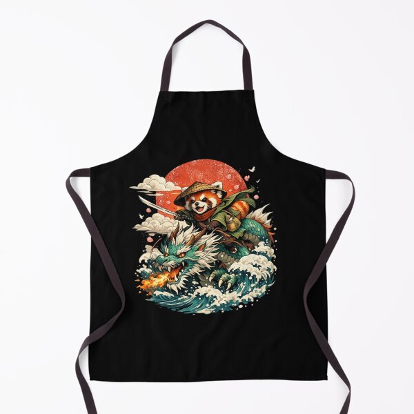 Item preview, Red Panda Samurai Riding Dragon – Japanese Fantasy Warrior Art designed and sold by zenithviv.