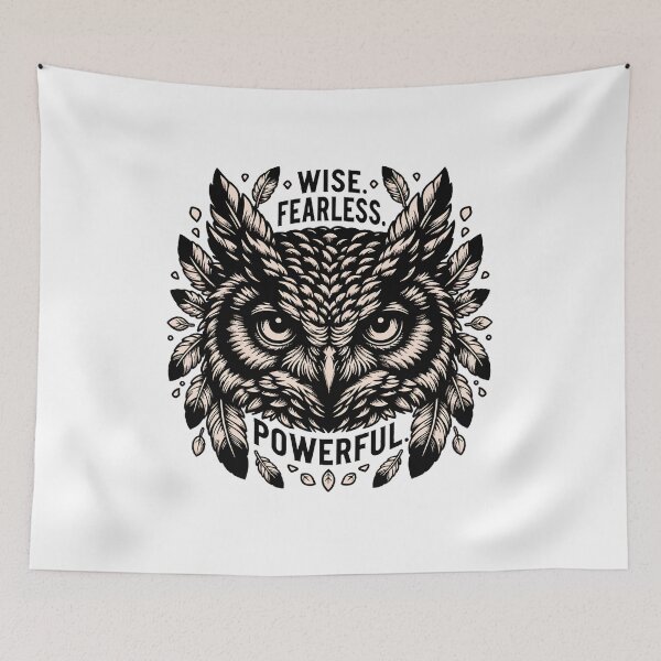 Item preview, Wise Fearless Powerful Owl – Inspirational Owl Wisdom Design designed and sold by ArcticFoxStudio.